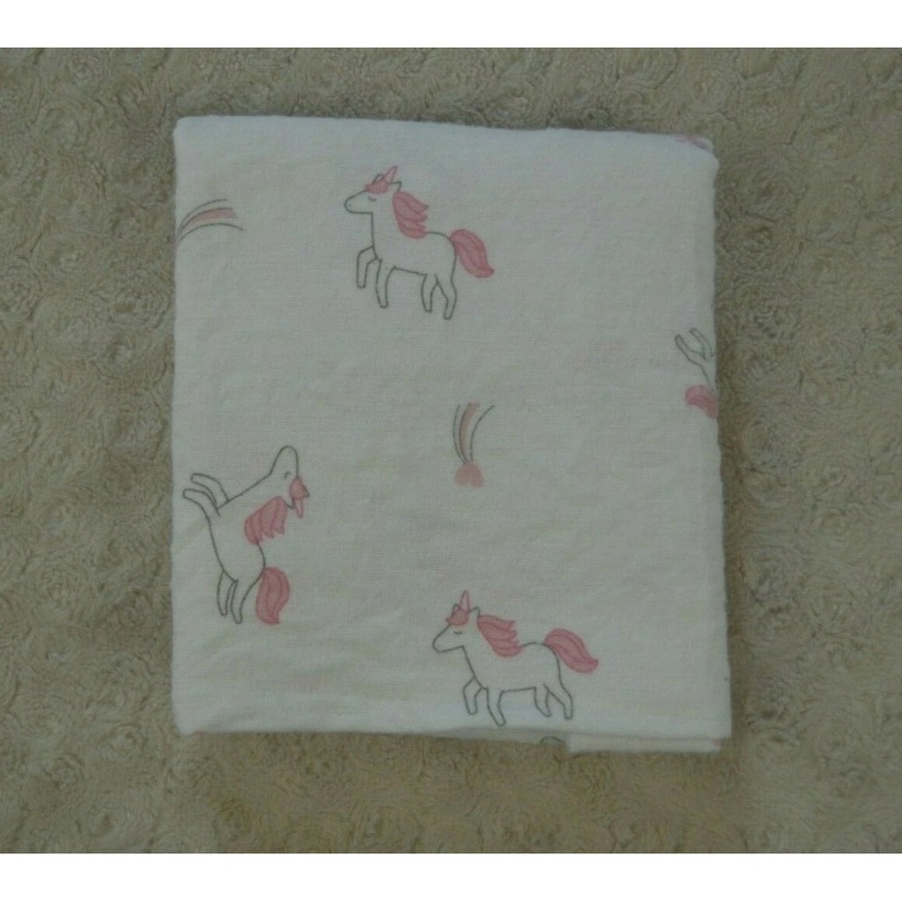 Kidgets Kitty Cat Baby Receiving Blanket Pink White Purple Green Hearts Bow